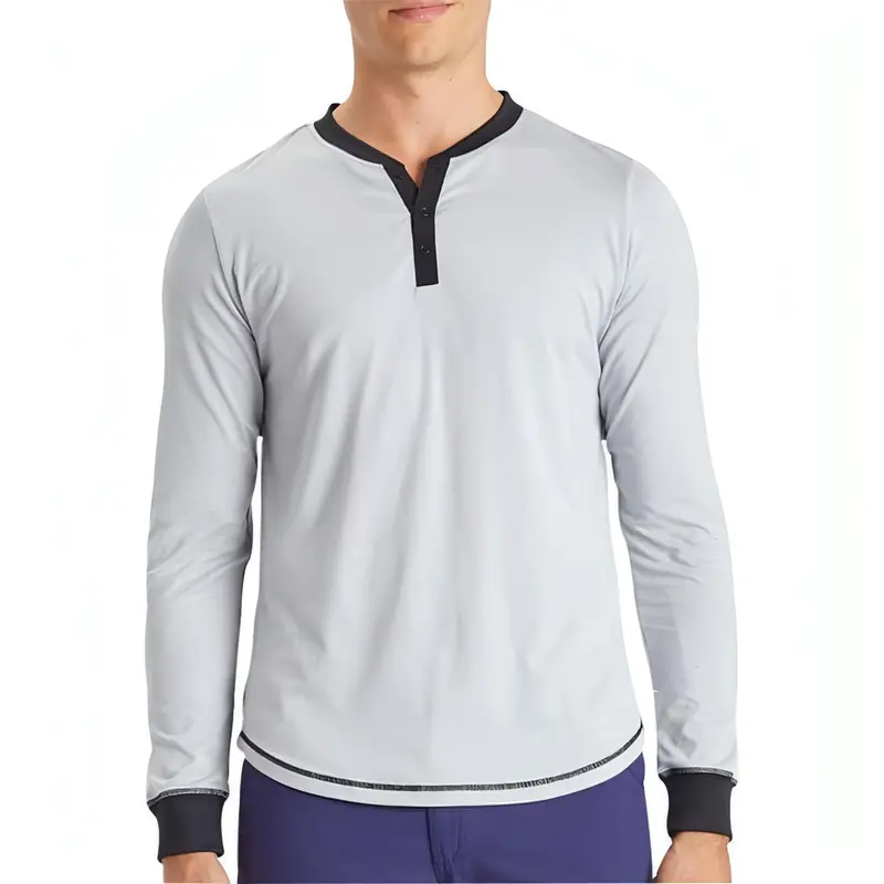 Ohmme Dawn Men'S Long Sleeve Yoga Top – Grey 1