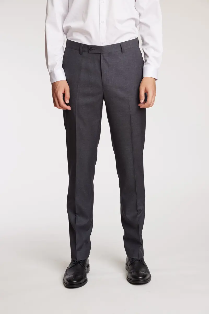Paisley & Gray Downing Slim Fit Pants – Charcoal Sharkskin Texture 1
