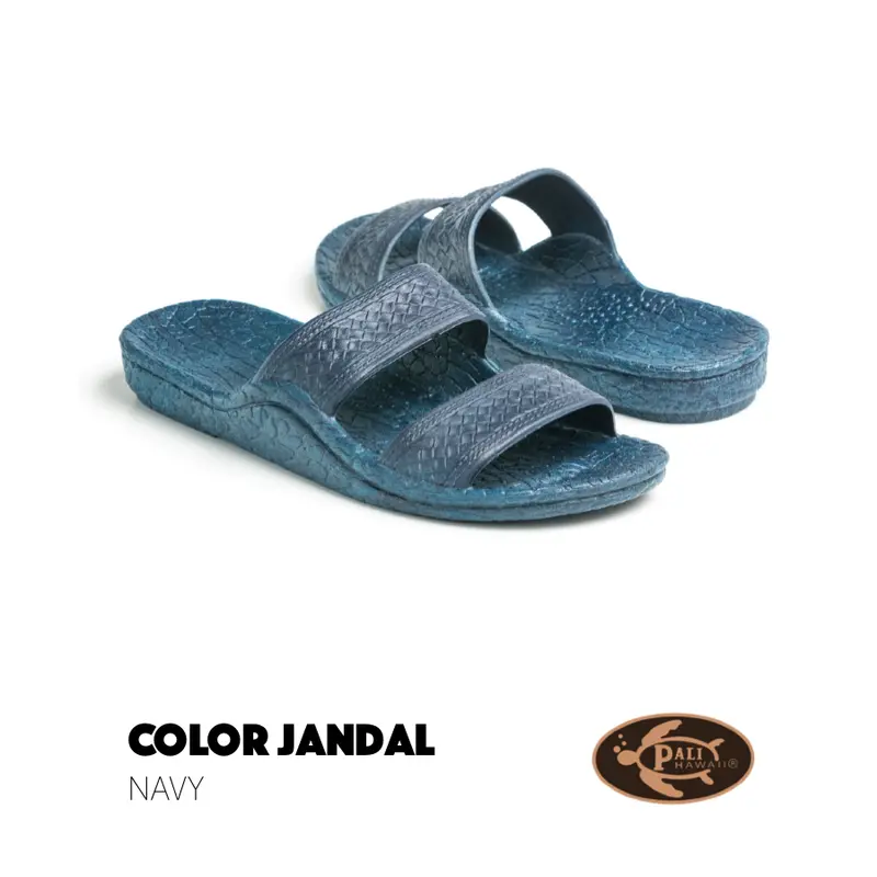 Pali Hawaii Navy Classic Jandal Sandals – Two-Strap Unisex Footwear 1
