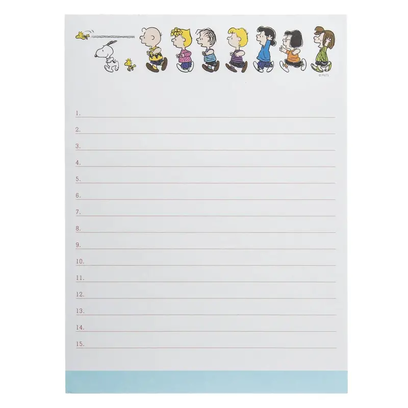 Peanuts Large Notepad – Snoopy 'Run' Theme 1