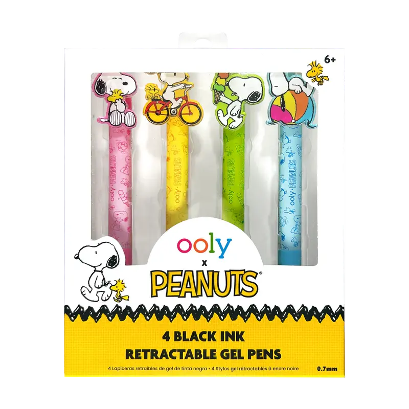 Peanuts Snoopy Black Ink Retractable Gel Pen Set – 4-Pack 1