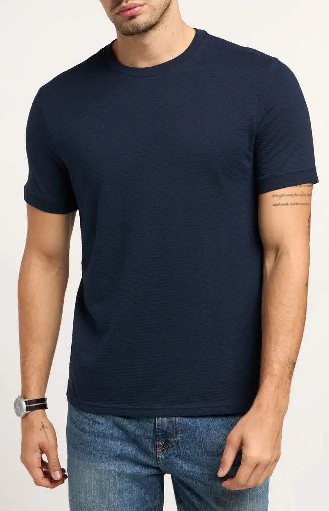 Perry Ellis Geometric Textured Short-Sleeve Shirt 1