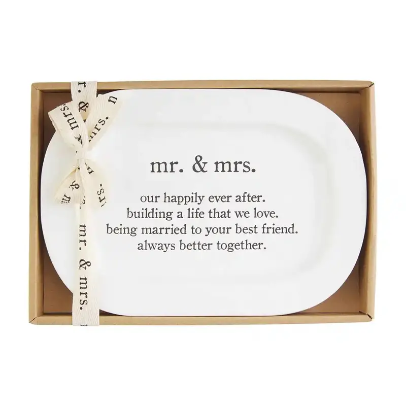 Personalized Mr. And Mrs. Ceramic Serving Plate 1