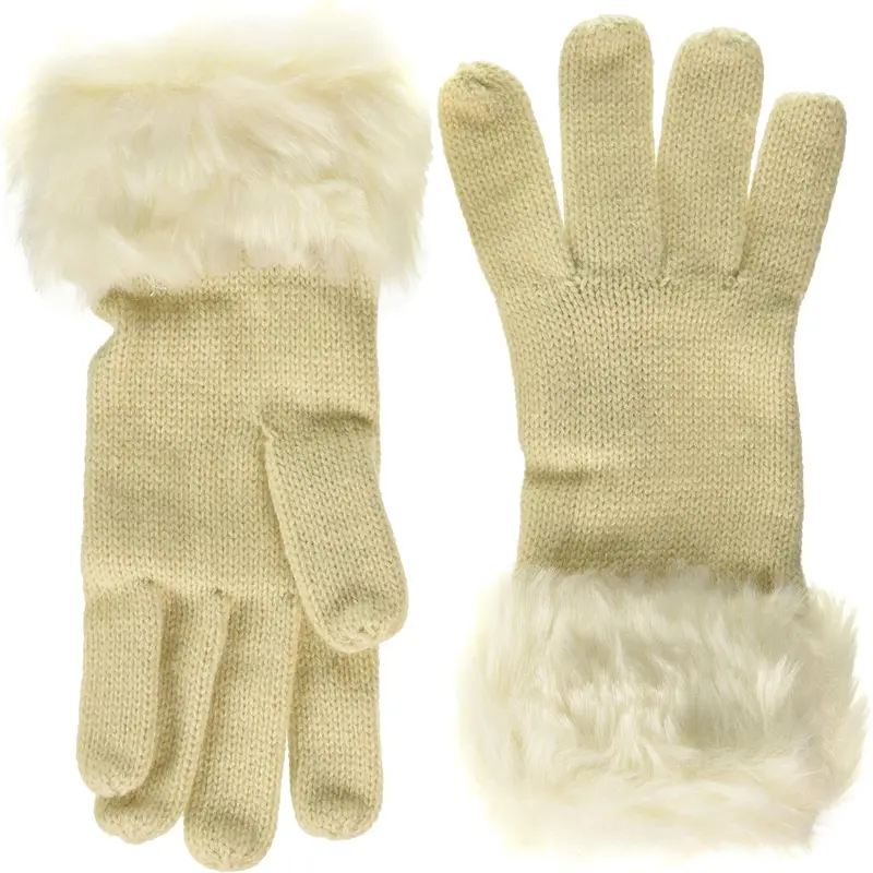 Regatta Luz Ii Gloves With Faux Fur Trim – Cream 1