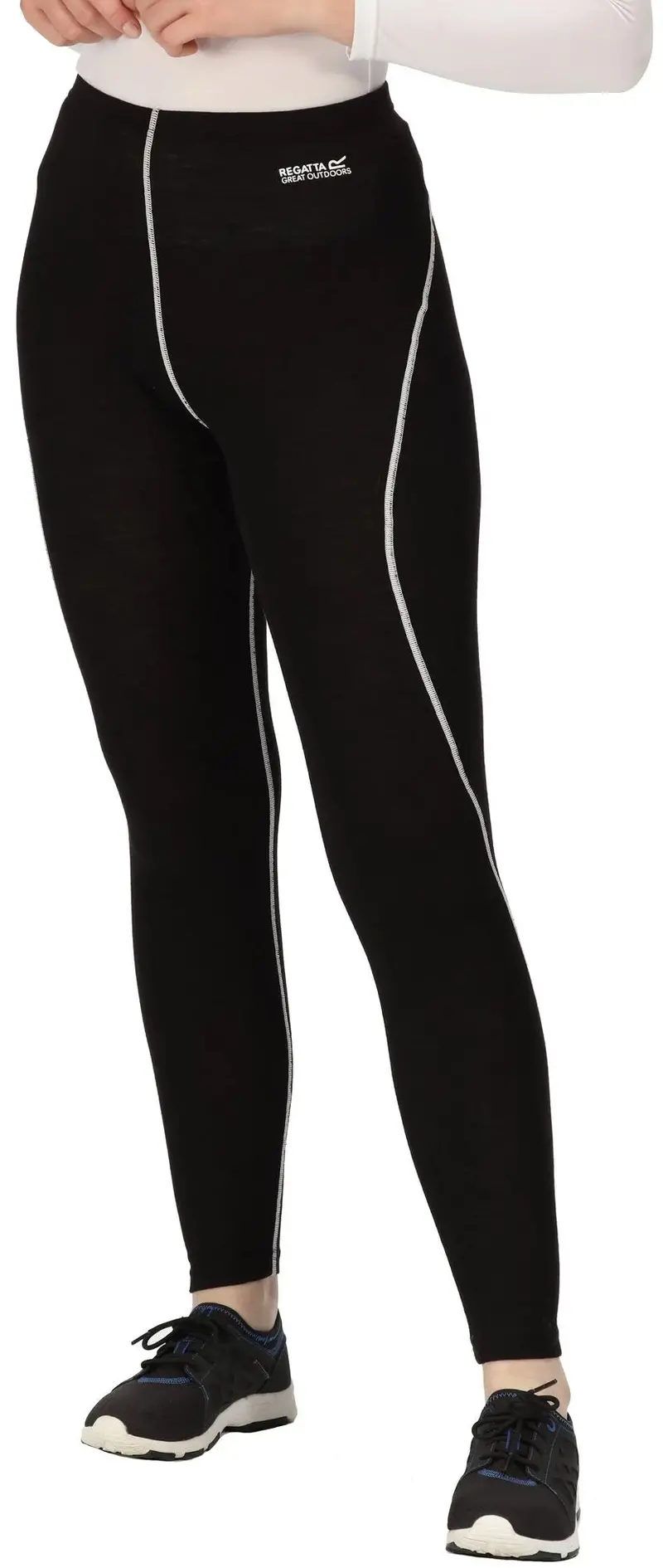 Regatta Zimba Women'S Pure Merino Wool Long Baselayer Tights – Black 1