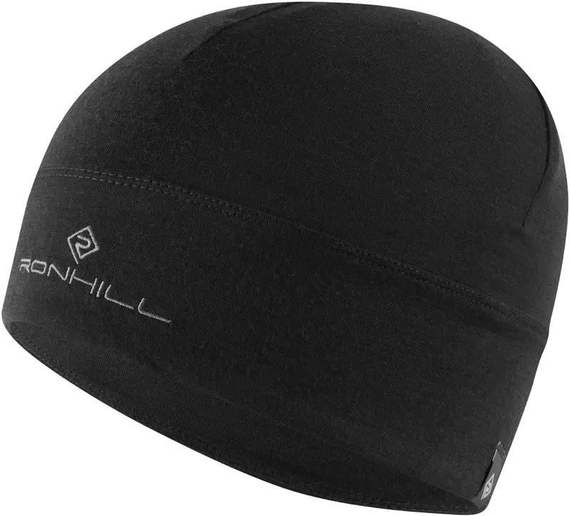 Ronhill Black Merino Running Beanie – Soft, Odor-Resistant Knit Cap 1