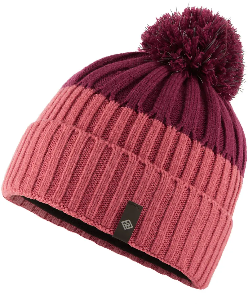 Ronhill Pink Bobble Knit Running Beanie For Cold-Weather Workouts 1