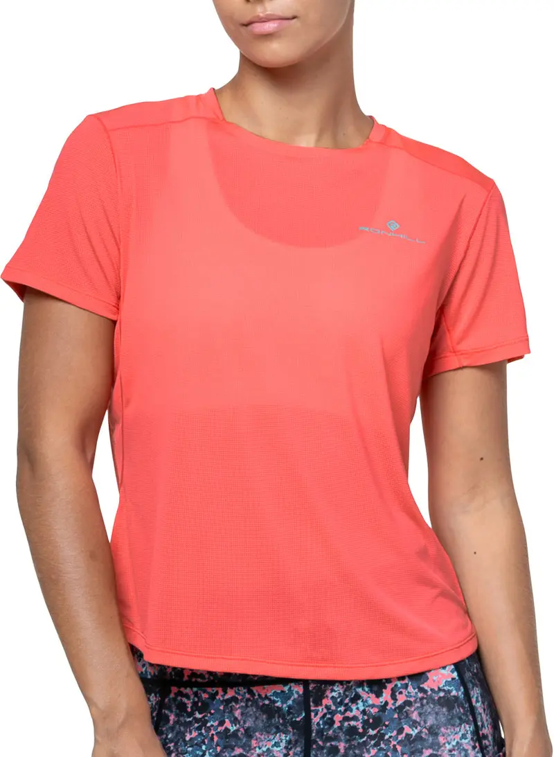 Ronhill Tech Lightweight Short-Sleeve Running Top For Women – Blush Pink 1