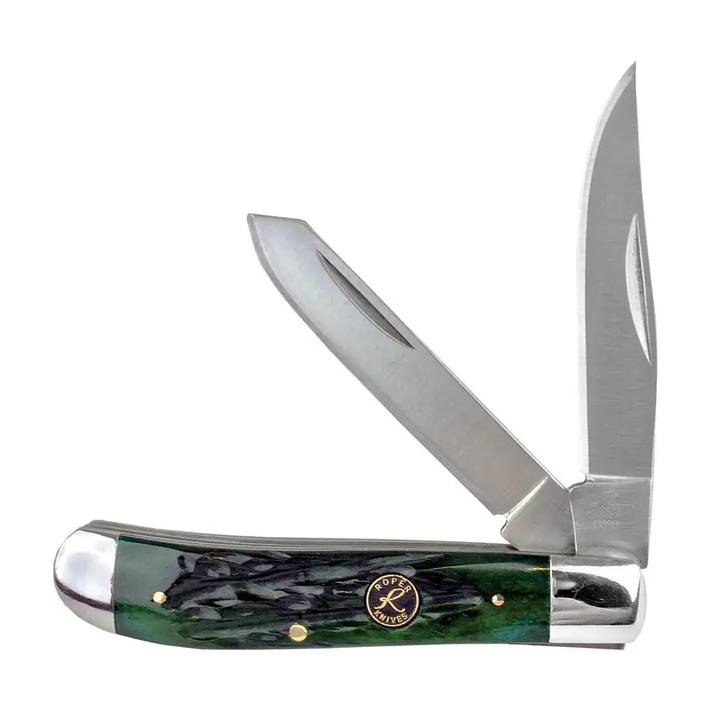 Roper 0008Cgb Trapper Knife – Green Bone Handle, Carbon Steel Construction 1
