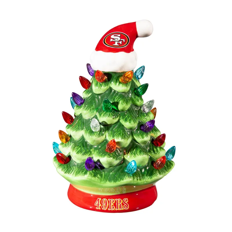 San Francisco 49Ers Led Ceramic Christmas Tree (8") 1