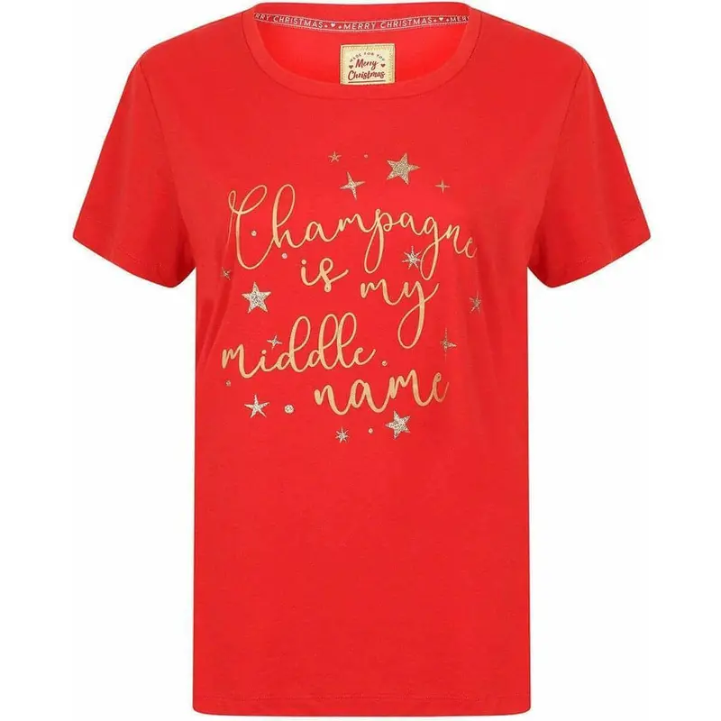 Season’S Greetings Festive Short-Sleeve Top – Women’S Christmas Tee, Red 1
