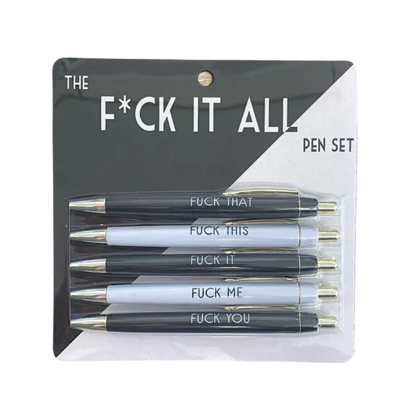 Set Of 5 Bold Statement Pens – 'Fuck It All' Humor Collection 1