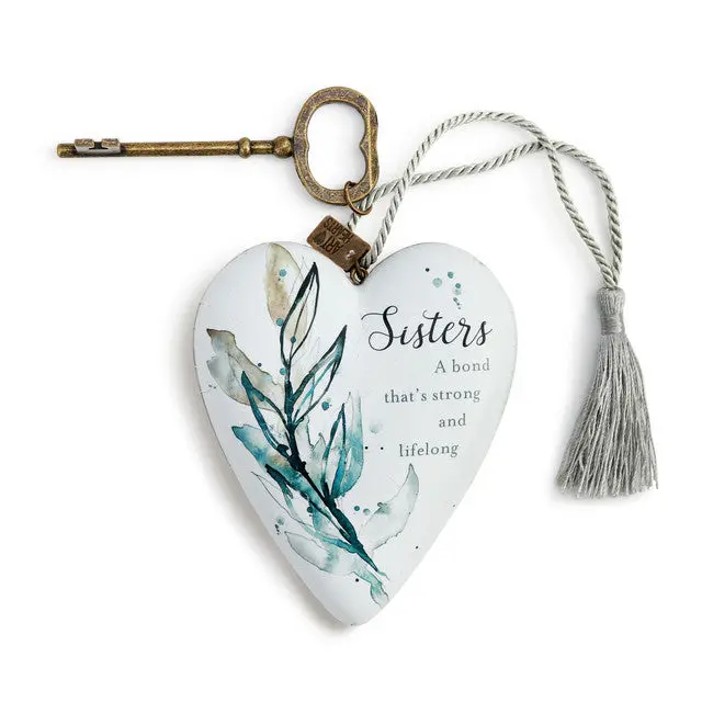 'Sisters – A Bond That'S Strong' Art Heart Sculpture – Demdaco Wall Or Shelf Decor 1