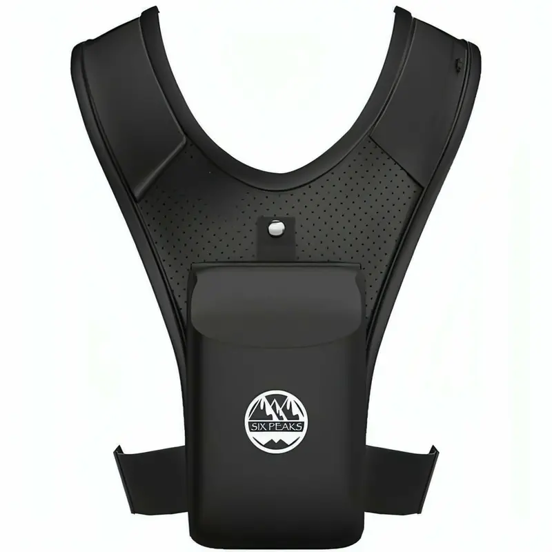 Six Peaks Running Vest With Secure Phone Pocket – Adjustable Black Hydration Vest 1