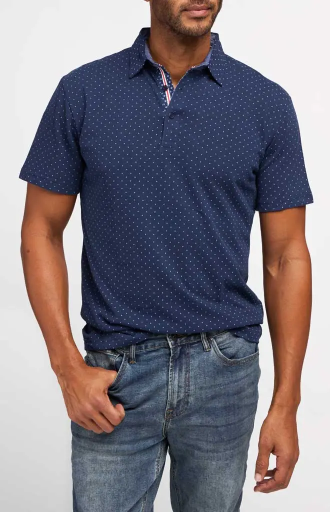 Smash Polka-Dot Short-Sleeve Polo Top 1