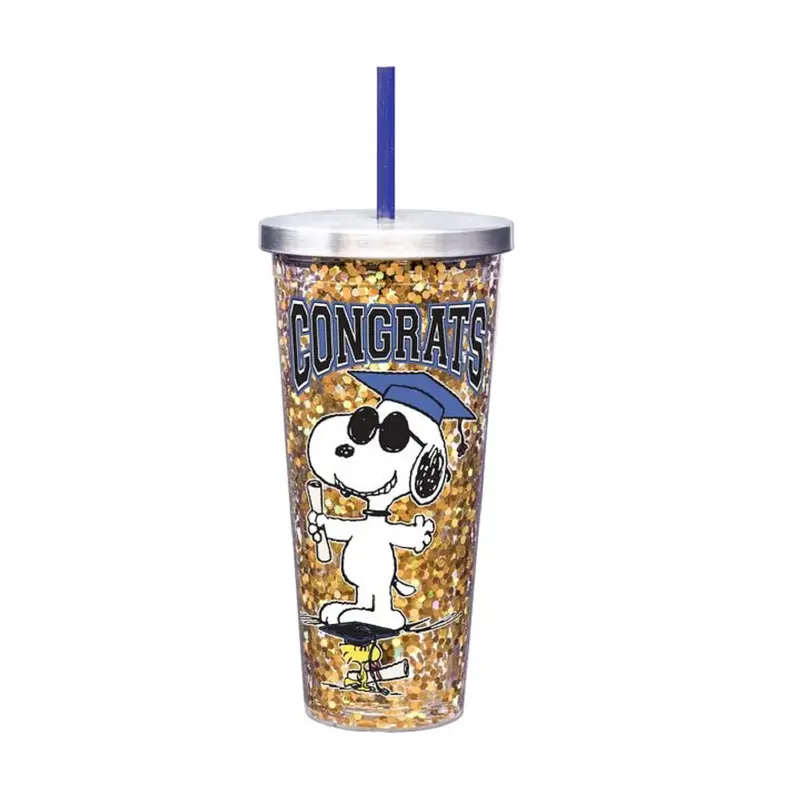 Snoopy 'Congratulations Graduate' Glitter Tumbler – 20 Oz. 1