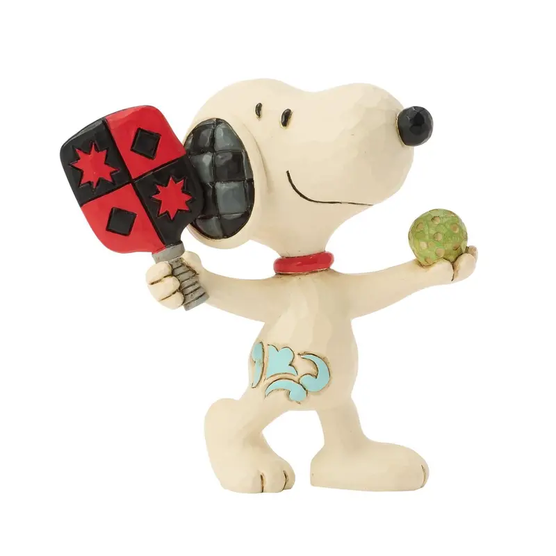 Snoopy Playing Pickleball Mini Sculpture – Jim Shore Peanuts Collection 1