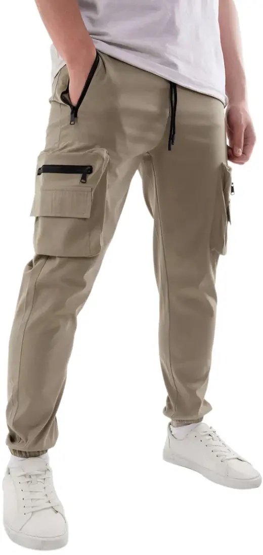 Soulstar Lightweight Men'S Travel-Friendly Cargo Pants – Light Beige 1