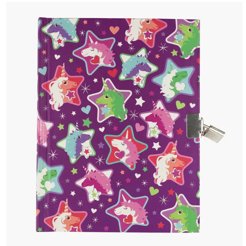 Sparkling Unicorn Locking Journal – Silver Padlock Diary For Secure Journaling 1