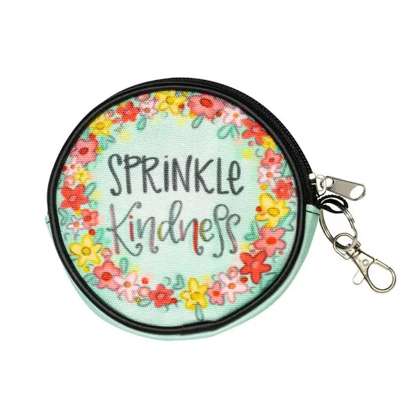 Sprinkle Kindness Round Coin Purse – Compact Vegan Leather Accessory 1