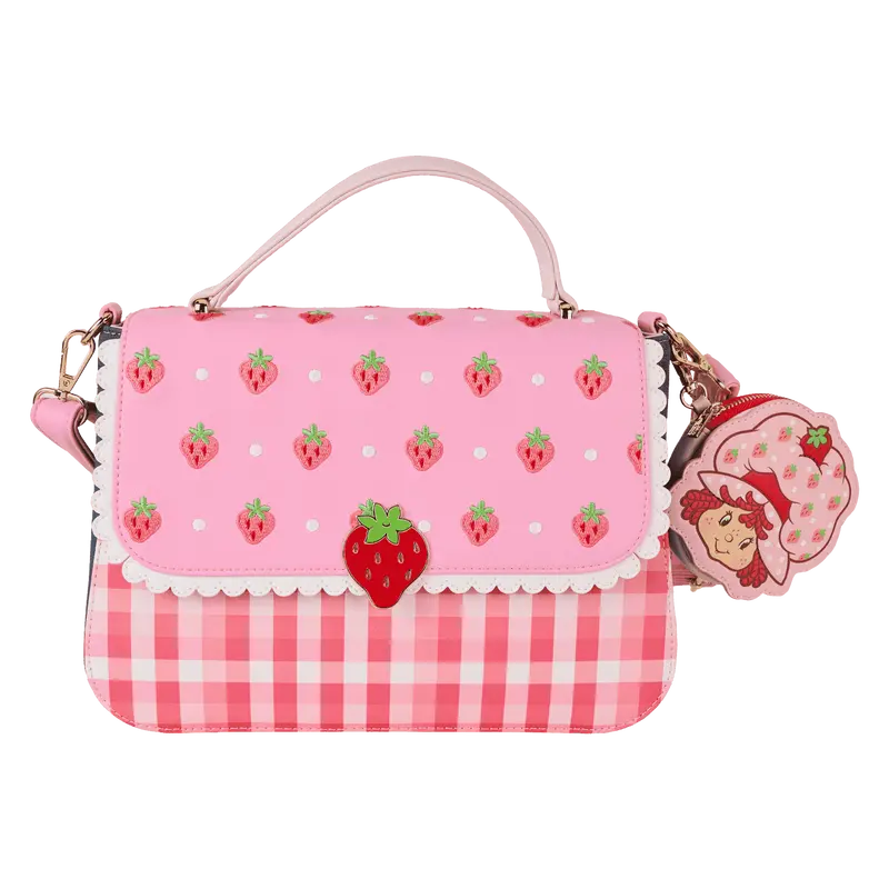 Strawberry Shortcake Denim Gingham Crossbody Bag With Detachable Coin Purse 1