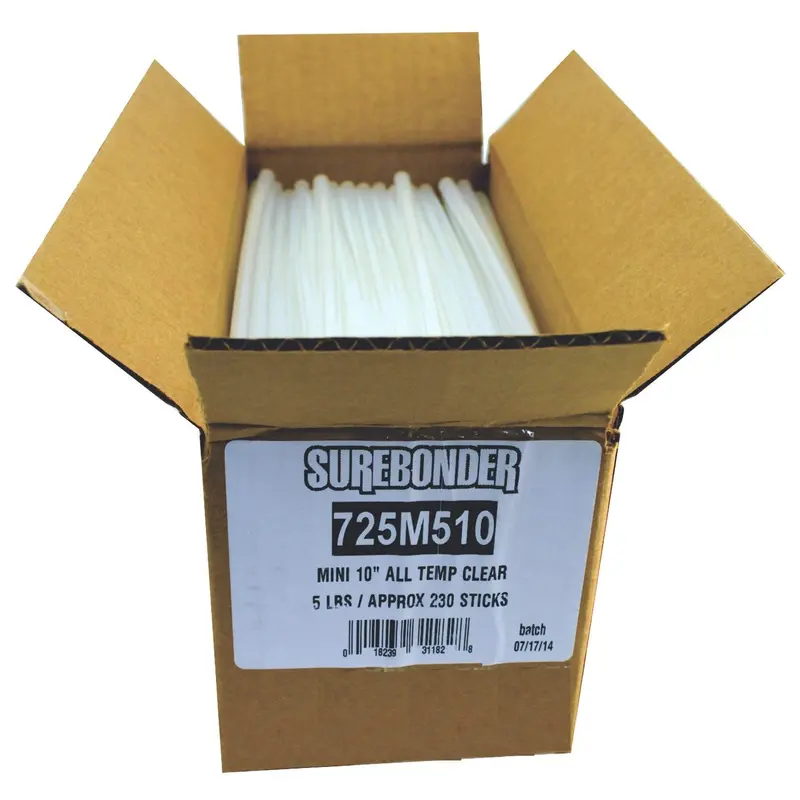 Surebonder 725M510 All-Temperature Mini Hot Melt Glue Sticks – 10" Length, 5 Lb Pack 1
