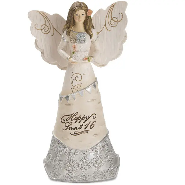 Sweet 16 Angel Figurine With Birthday Cake – 6" Celebratory Statue 1