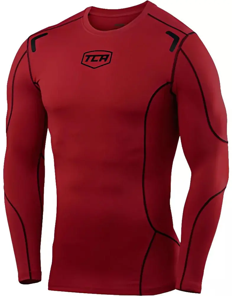 Tca Elite Plus Junior Long-Sleeve Compression Top – Red 1