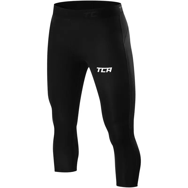 Tca Fx Laser Compression Men'S 3/4 Running Tights – Black 1