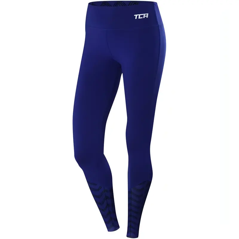 Tca Impulse Printed Women'S Running Tights – Blue 1