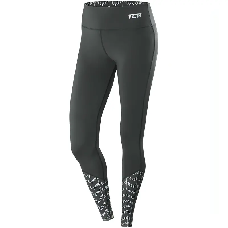 Tca Impulse Printed Women'S Running Tights – Grey 1