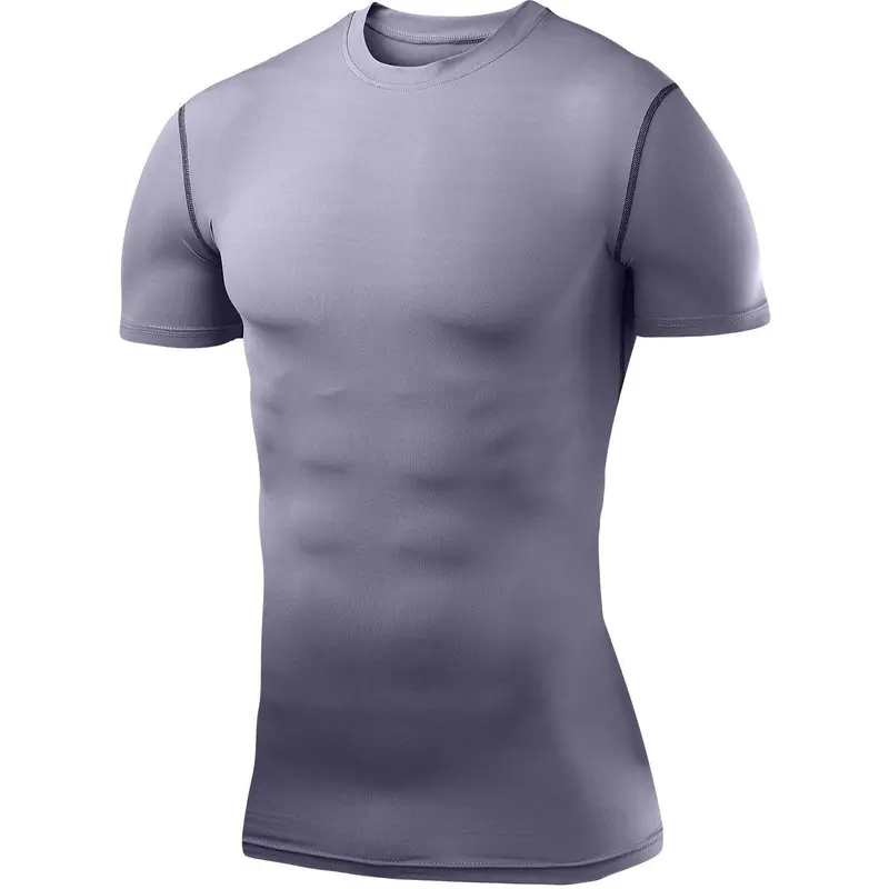 Tca Powerlayer Short Sleeve Men'S Grey Running Compression Shirt 1