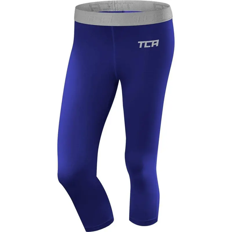 Tca Pro Performance Endurance Women’S 3/4 Capri Running Tights – Royal Blue 1