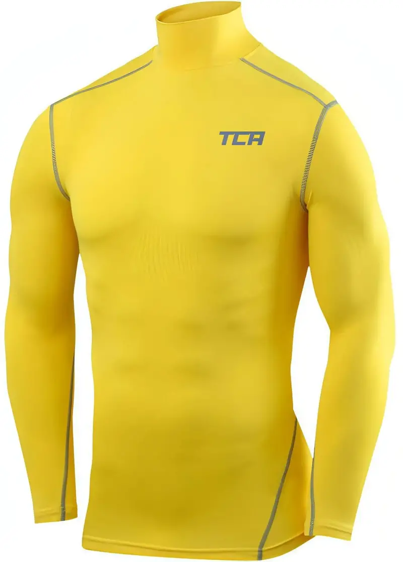 Tca Pro Performance Junior Long-Sleeve Compression Top – Yellow 1