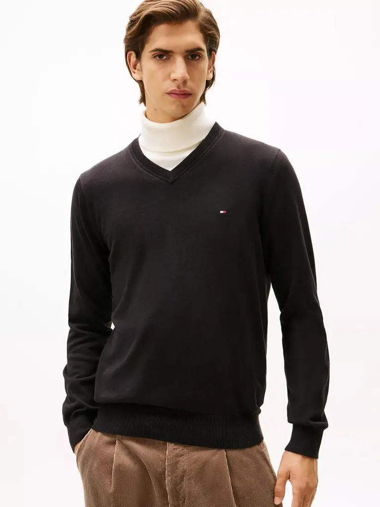 Tommy Hilfiger V-Neck Cotton Sweater 1