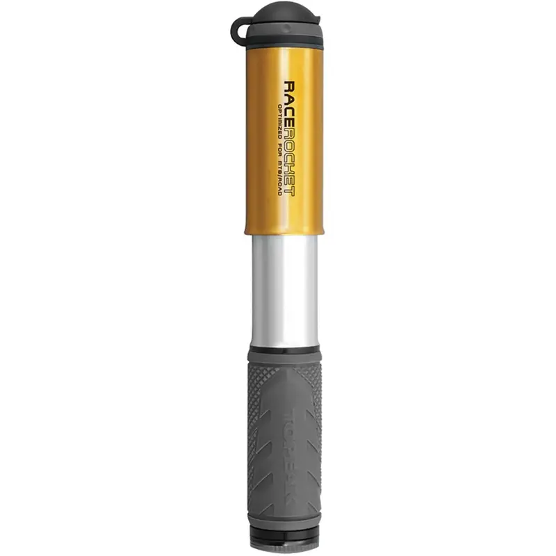 Topeak Race Rocket Mini Floor Pump – Gold Finish, High-Pressure Hand Pump 1