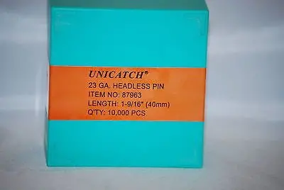 Unicatch 1-9/16" 23-Gauge Headless Pins – Galvanized, Fits Grex/Senco/Bostitch Nailers, 10,000 Per Box 1