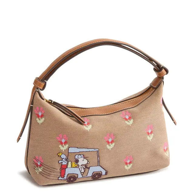 Vera Bradley Peanuts Floral Shoulder Bag In Oxford Canvas 1