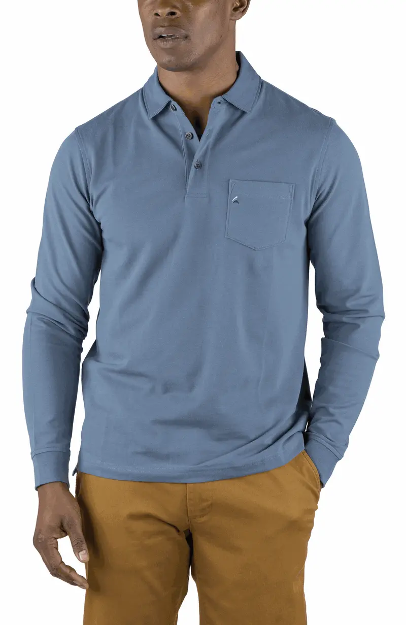 Vintage-Inspired Performance Pique Long-Sleeve Polo 7