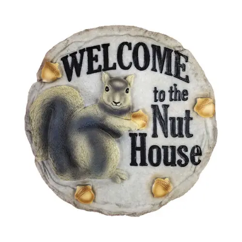 'Welcome To The Nut House' Whimsical Garden Stepping Stone (9.5") 1