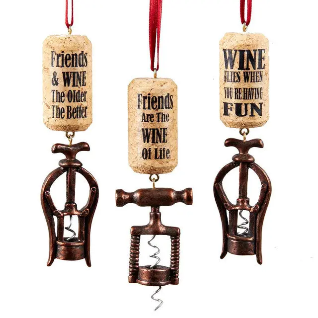 Wine Corkscrew Ornament With Inspirational Sentiment – Holiday Or Kitchen Décor 1