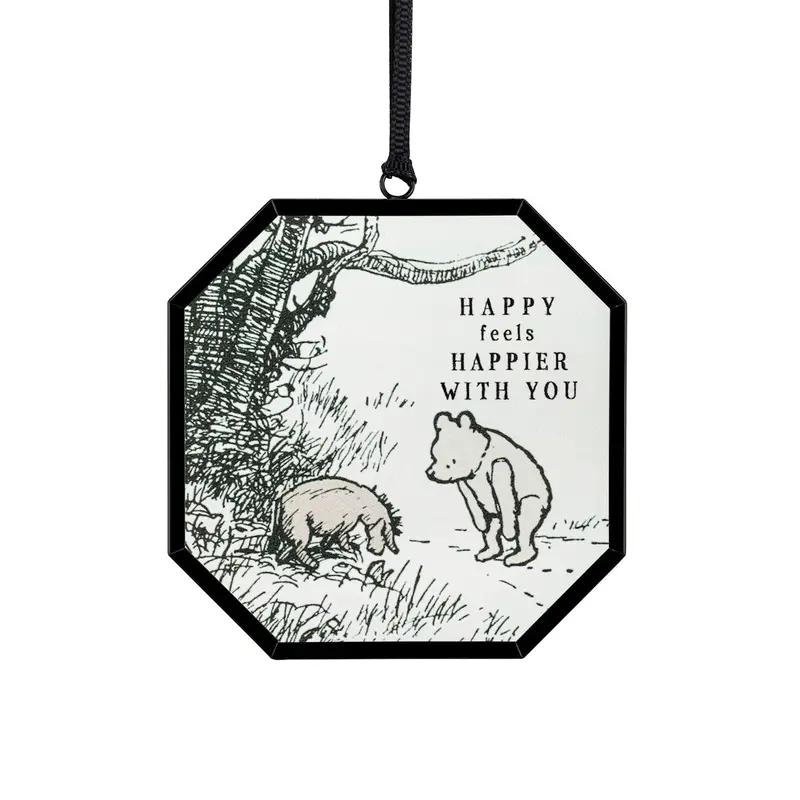 Winnie The Pooh 'Happier With You' Suncatcher – 3" Glass Accent 1