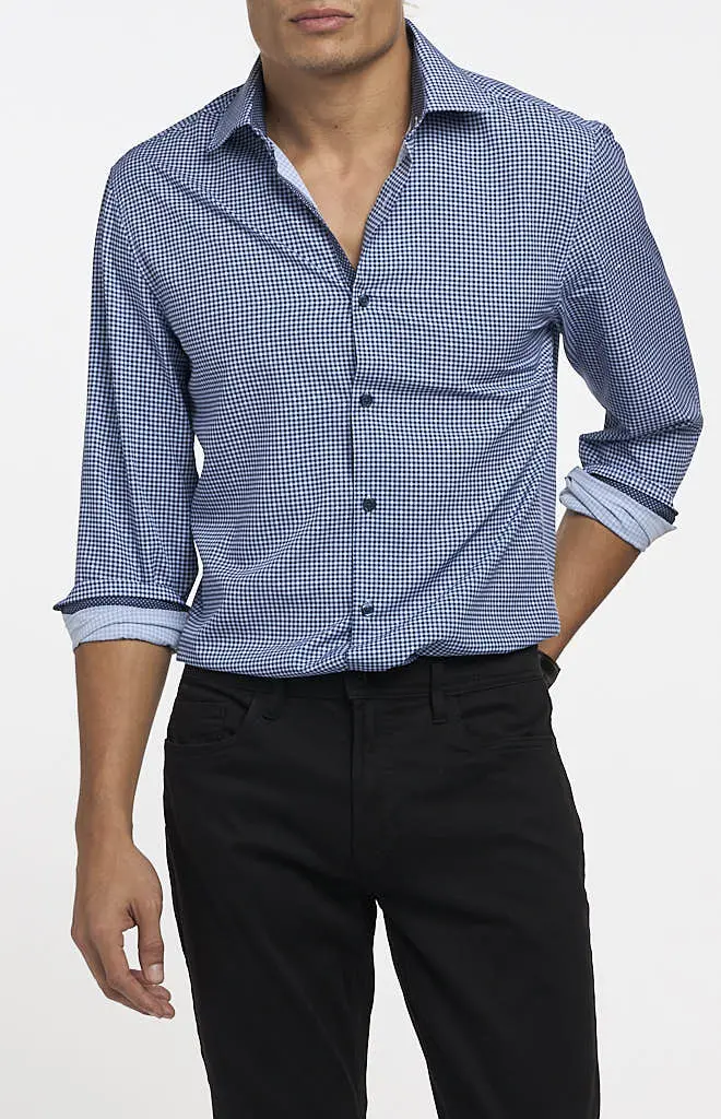 Wrk Gingham Diamond Pattern Dress Shirt 1