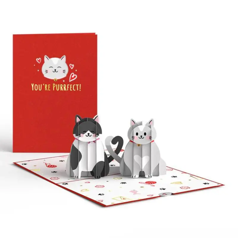 You'Re Purrfect Love Cats Pop-Up Card – Interactive Feline-Themed Greeting 1
