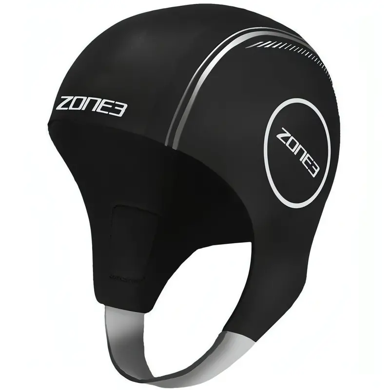Zone3 Black Neoprene Swim Cap For Open Water Swimming