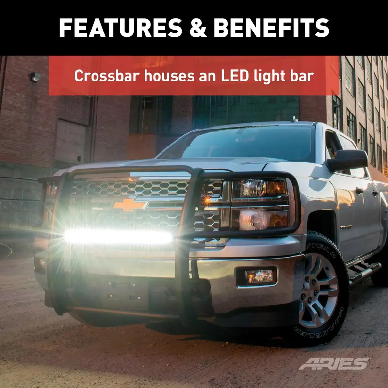 Aries Pro Series Grille Guard – Heavy-Duty Black Steel Front Protection For Chevrolet Silverado 2500/3500 Hd 1