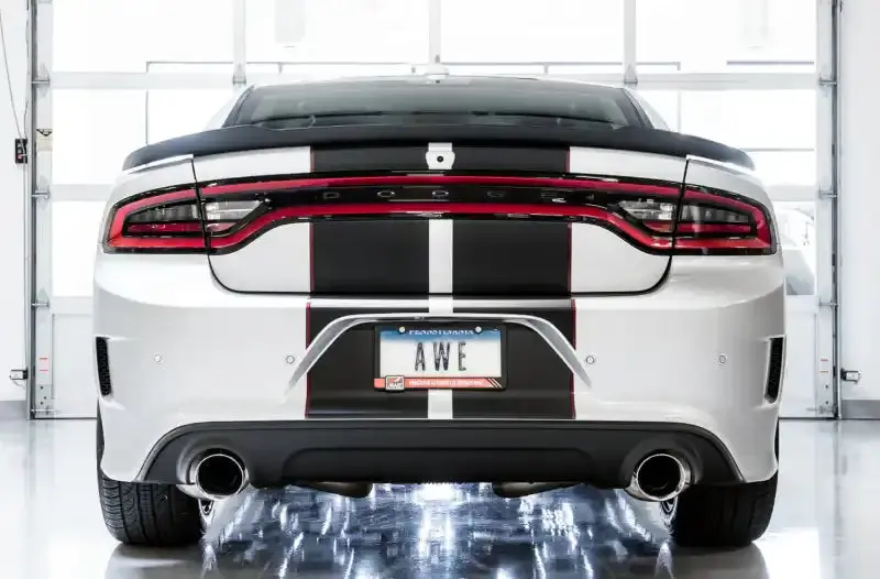 Awe Tuning Non-Resonated Exhaust System For 2017+ Dodge Charger 5.7L Touring Edition With Chrome-Silver Tips 1
