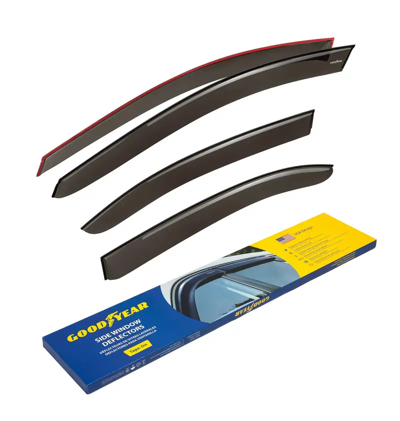 Goodyear Gy003160 Tape-On Side Window Deflectors – 4-Piece Rain & Wind Guards 1