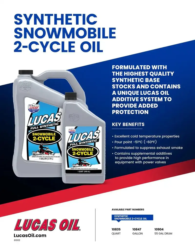 Lucas Oil Synthetic Snowmobile Engine Oil – 10847, Full-Synthetic Formula 1