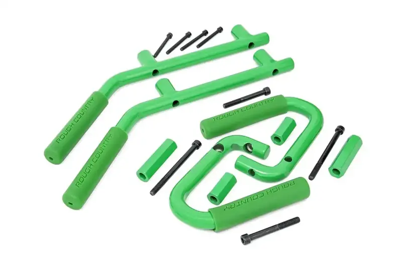 Rough Country Solid Steel Grab Handle Set – Green Finish (Front & Rear, Model 6503Green) 1